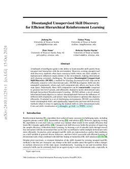 Disentangled Unsupervised Skill Discovery for Efficient Hierarchical
  Reinforcement Learning