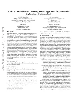 ILAEDA: An Imitation Learning Based Approach for Automatic Exploratory
  Data Analysis
