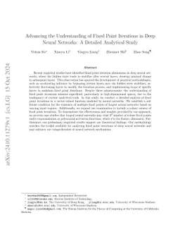 Advancing the Understanding of Fixed Point Iterations in Deep Neural
  Networks: A Detailed Analytical Study