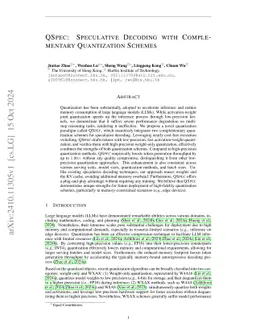 QSpec: Speculative Decoding with Complementary Quantization Schemes