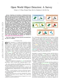 Open World Object Detection: A Survey