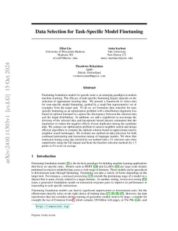 TSDS: Data Selection for Task-Specific Model Finetuning