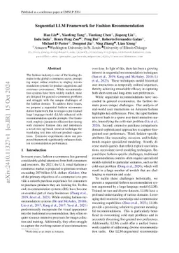 Sequential LLM Framework for Fashion Recommendation