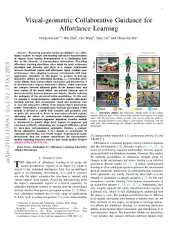Visual-Geometric Collaborative Guidance for Affordance Learning