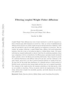 Filtering coupled Wright-Fisher diffusions
