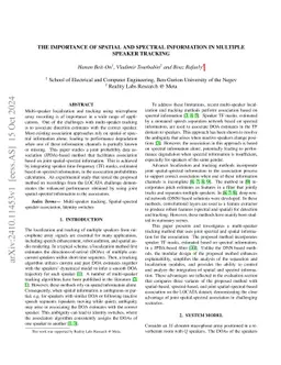 The importance of spatial and spectral information in multiple speaker
  tracking
