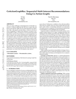 CoActionGraphRec: Sequential Multi-Interest Recommendations Using
  Co-Action Graphs