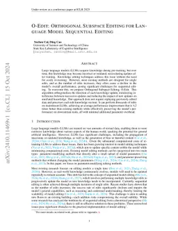 O-Edit: Orthogonal Subspace Editing for Language Model Sequential
  Editing