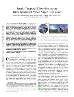 Spatio-Temporal Distortion Aware Omnidirectional Video Super-Resolution