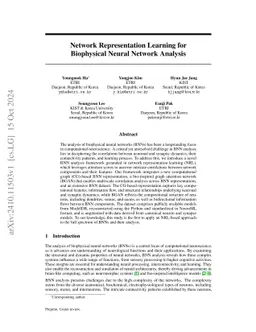 Network Representation Learning for Biophysical Neural Network Analysis