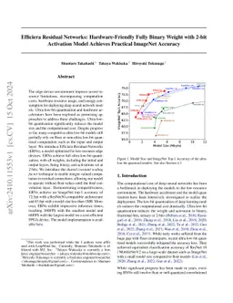 Efficiera Residual Networks: Hardware-Friendly Fully Binary Weight with
  2-bit Activation Model Achieves Practical ImageNet Accuracy