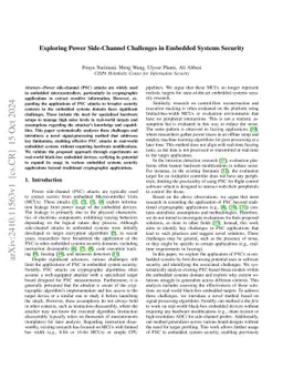 Exploring Power Side-Channel Challenges in Embedded Systems Security