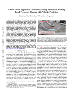 A Data-Driven Aggressive Autonomous Racing Framework Utilizing Local Trajectory Planning with Velocity Prediction