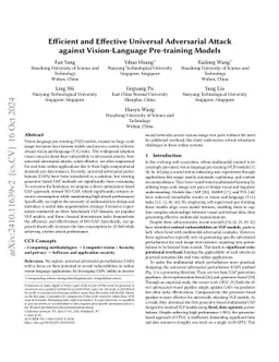 Efficient and Effective Universal Adversarial Attack against
  Vision-Language Pre-training Models