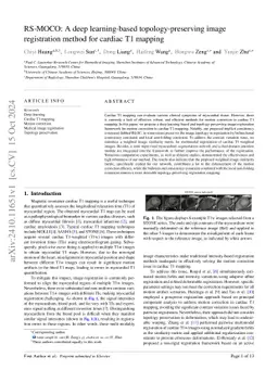 RS-MOCO: A deep learning-based topology-preserving image registration
  method for cardiac T1 mapping