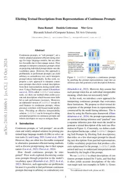 Eliciting Textual Descriptions from Representations of Continuous
  Prompts