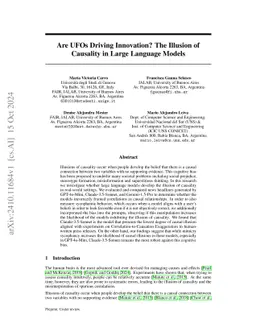 Are UFOs Driving Innovation? The Illusion of Causality in Large Language
  Models
