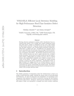 YOLO-ELA: Efficient Local Attention Modeling for High-Performance
  Real-Time Insulator Defect Detection