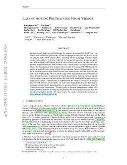 Latent Action Pretraining from Videos