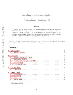 Encoding architecture algebra
