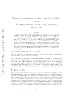 Measure estimation on a manifold explored by a diffusion process