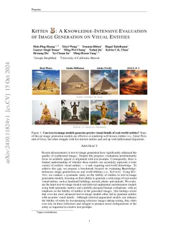 KITTEN: A Knowledge-Intensive Evaluation of Image Generation on Visual Entities