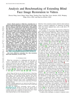 Analysis and Benchmarking of Extending Blind Face Image Restoration to
  Videos