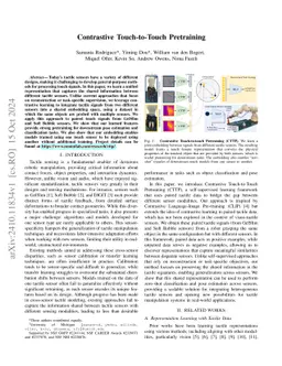 Contrastive Touch-to-Touch Pretraining