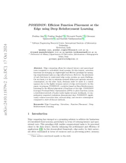 POSEIDON : Efficient Function Placement at the Edge using Deep
  Reinforcement Learning