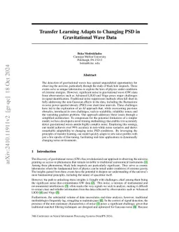 Transfer Learning Adapts to Changing PSD in Gravitational Wave Data