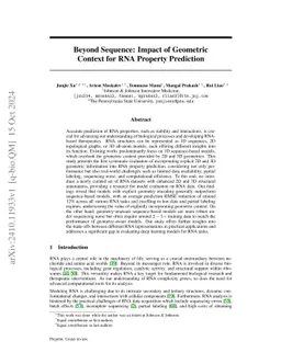 Beyond Sequence: Impact of Geometric Context for RNA Property Prediction