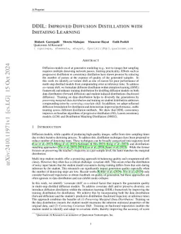 DDIL: Diversity Enhancing Diffusion Distillation With Imitation Learning