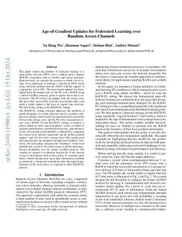 Age-of-Gradient Updates for Federated Learning over Random Access
  Channels