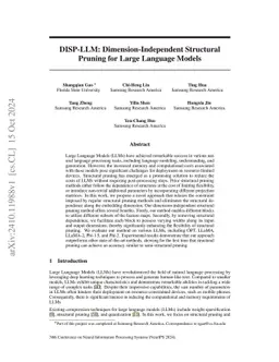 DISP-LLM: Dimension-Independent Structural Pruning for Large Language
  Models