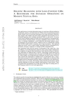 Holistic Reasoning with Long-Context LMs: A Benchmark for Database Operations on Massive Textual Data