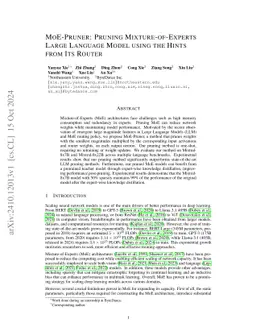 MoE-Pruner: Pruning Mixture-of-Experts Large Language Model using the
  Hints from Its Router