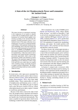 A State-of-the-Art Morphosyntactic Parser and Lemmatizer for Ancient
  Greek
