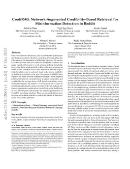 CrediRAG: Network-Augmented Credibility-Based Retrieval for
  Misinformation Detection in Reddit