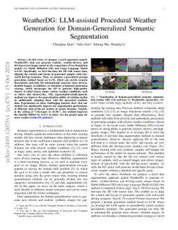 WeatherDG: LLM-assisted Diffusion Model for Procedural Weather Generation in Domain-Generalized Semantic Segmentation