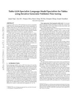 Table-LLM-Specialist: Language Model Specialists for Tables using
  Iterative Generator-Validator Fine-tuning