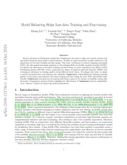 Model Balancing Helps Low-data Training and Fine-tuning