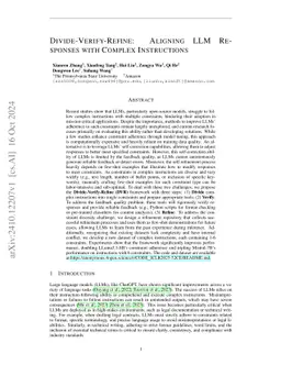 Divide-Verify-Refine: Can LLMs Self-Align with Complex Instructions?