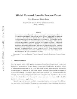 Global Censored Quantile Random Forest