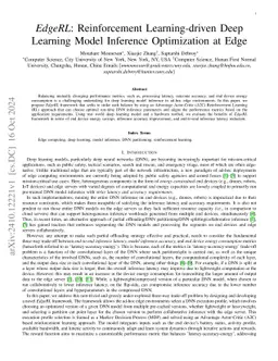 EdgeRL: Reinforcement Learning-driven Deep Learning Model Inference
  Optimization at Edge