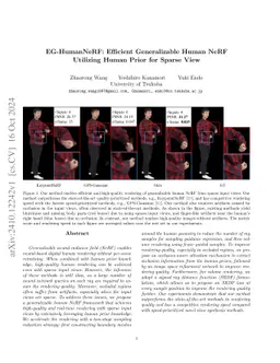 EG-HumanNeRF: Efficient Generalizable Human NeRF Utilizing Human Prior
  for Sparse View