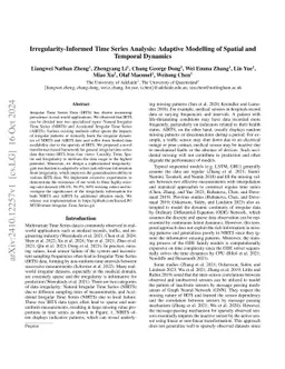 Irregularity-Informed Time Series Analysis: Adaptive Modelling of
  Spatial and Temporal Dynamics