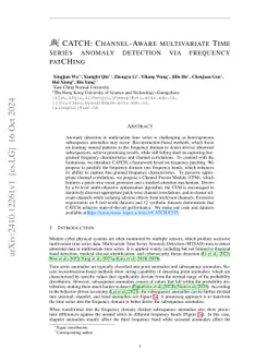 CATCH: Channel-Aware multivariate Time Series Anomaly Detection via Frequency Patching