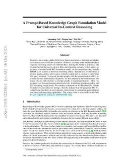 A Prompt-Based Knowledge Graph Foundation Model for Universal In-Context
  Reasoning