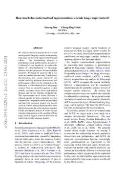 How much do contextualized representations encode long-range context?