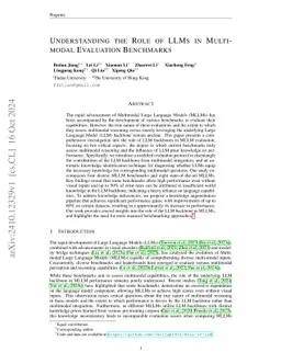 Understanding the Role of LLMs in Multimodal Evaluation Benchmarks